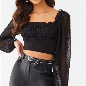 Foreve 21 Clip Dot Crop Top
